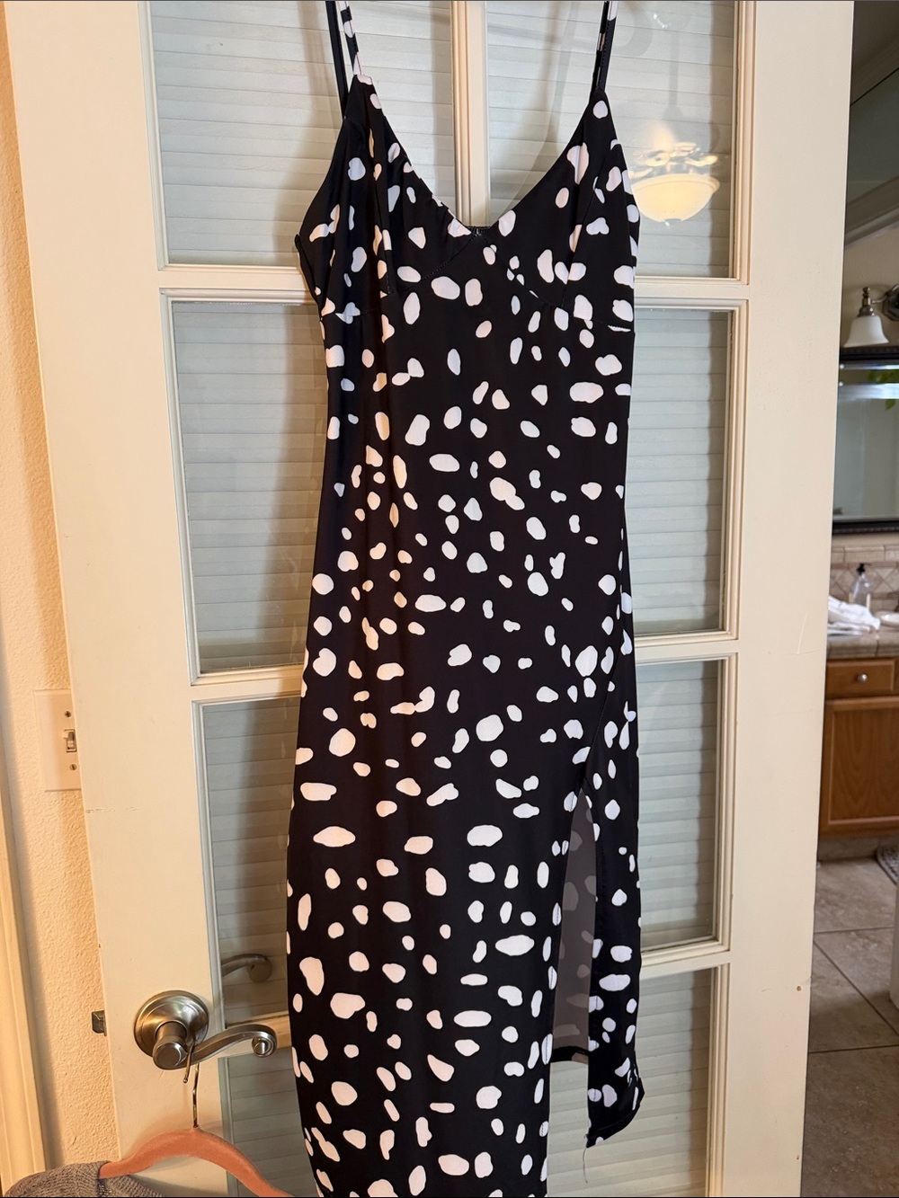 Black and White Polka Dot Slip Dress